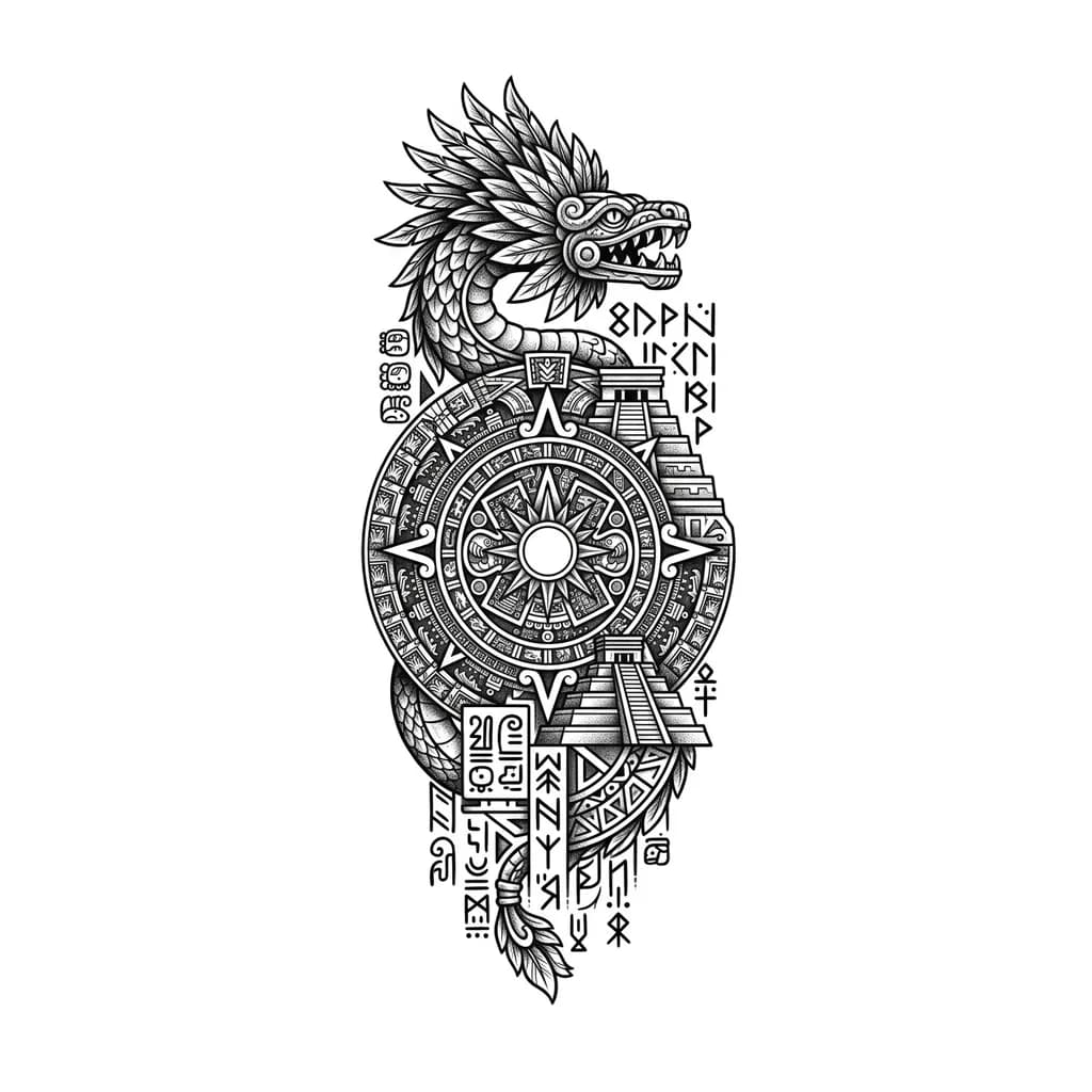 Something that recalls Egyptian or runic symbolism, as if it were a symbol of protection etc.