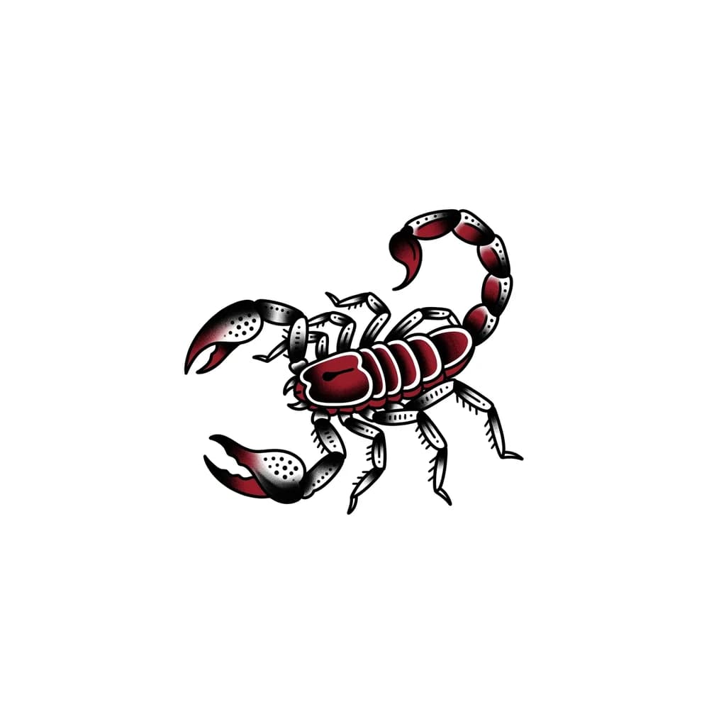 Alacrán con difuminado rojo y negro 