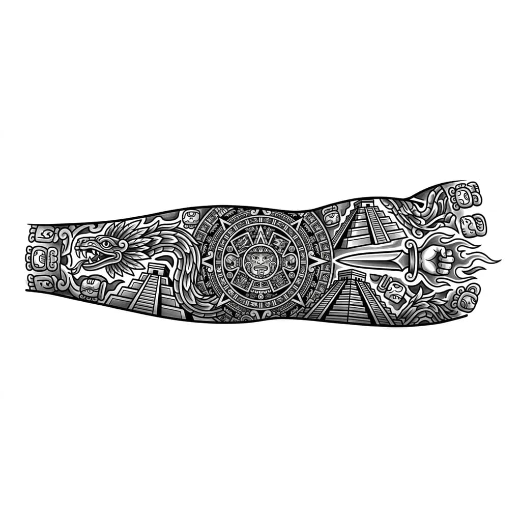 yo tengo dos tatuajes en el hombro derevho uno es una daga y el otro una manito con fuegos, quiero un tatiaje donde pueda incluirlos y que se vea mejor en ea zona del hombro y antebrazo
