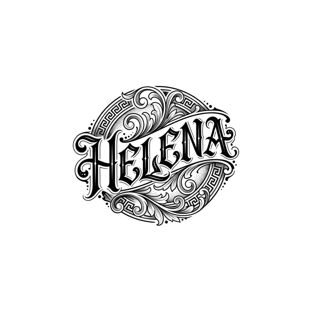 Nome Helena em grafia estilo Grécia antiga
