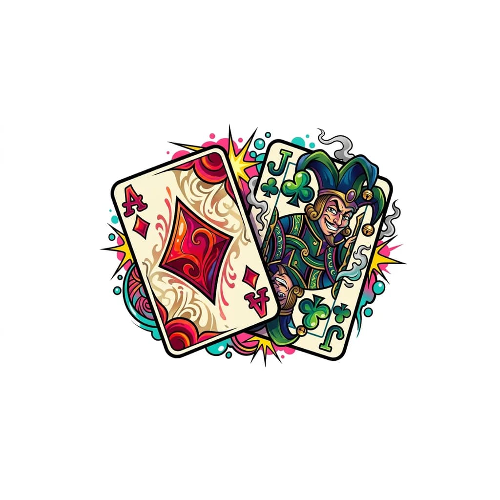 two french card the diamond ace and the clubs jack  