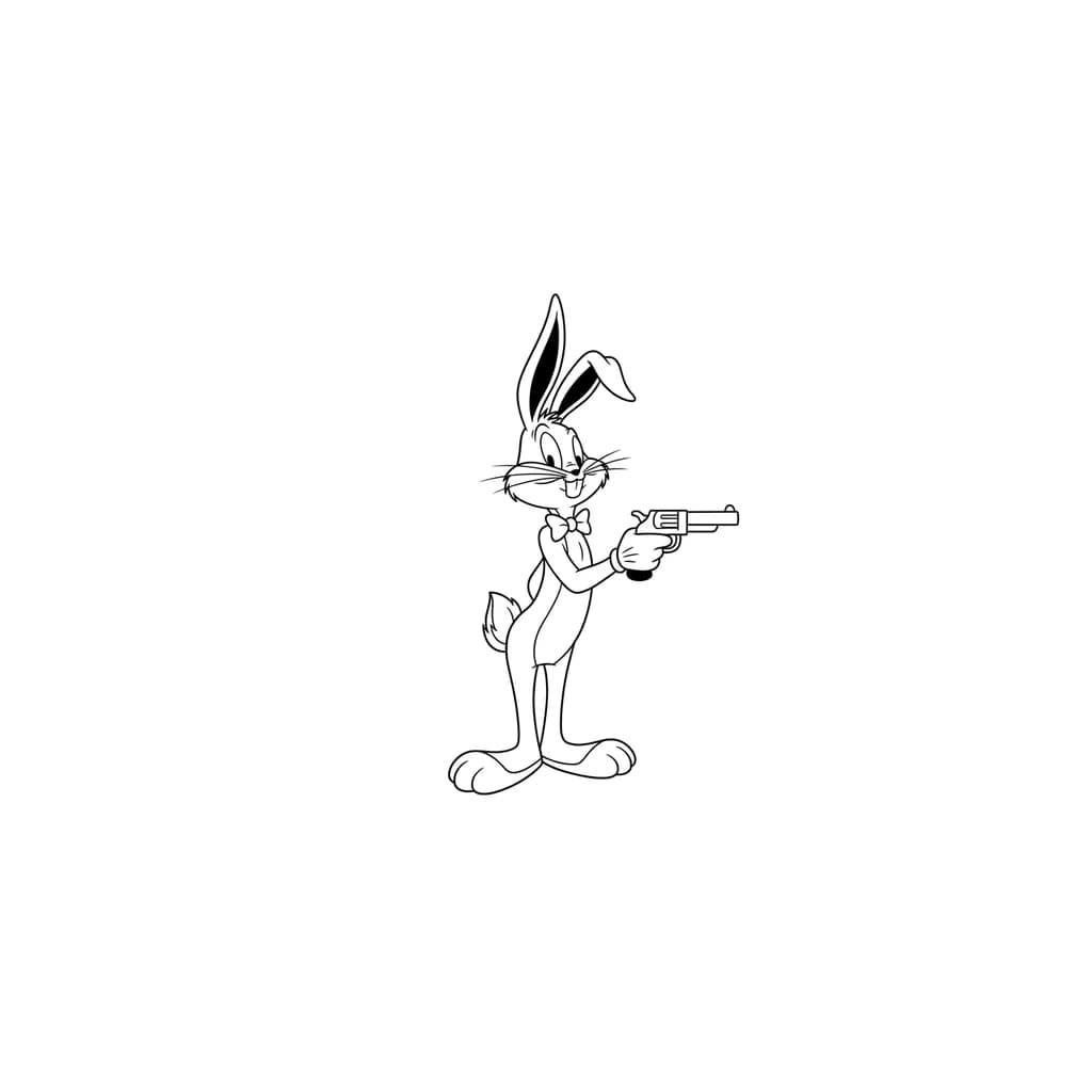 Bugs Bunny con un arma en la mano 