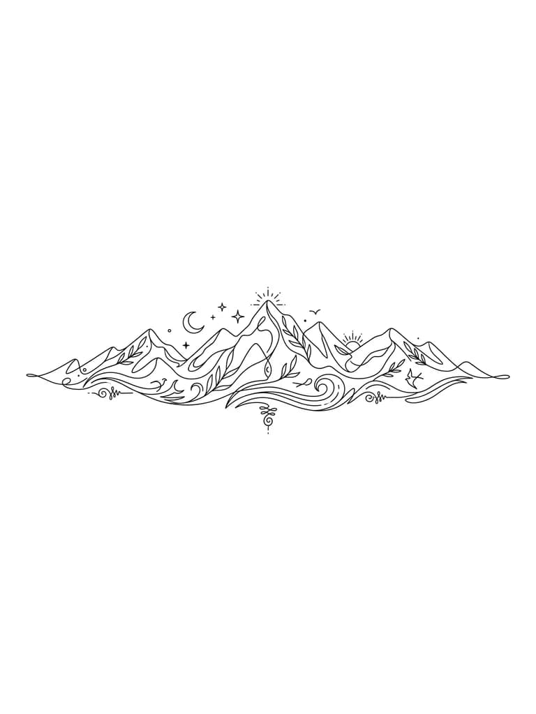 Montaña minimalista con mucho representación espiritual