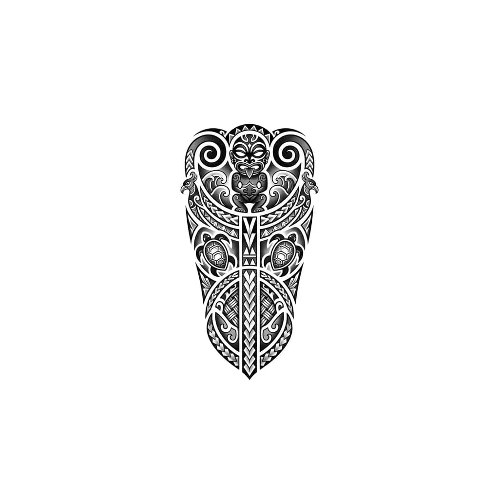 A tatuagem deve representar a familia e a proteção divina sobre a mesma. O portador desta tatuagem é o principal orador pela prosperidade da sua familia. Deve também conter elementos que representem os ancestrais que protejem e guiam a familia pelo caminho da saude e posperidade. A familia deste vive perto do mar de onde recem toda a energia divina e acestral