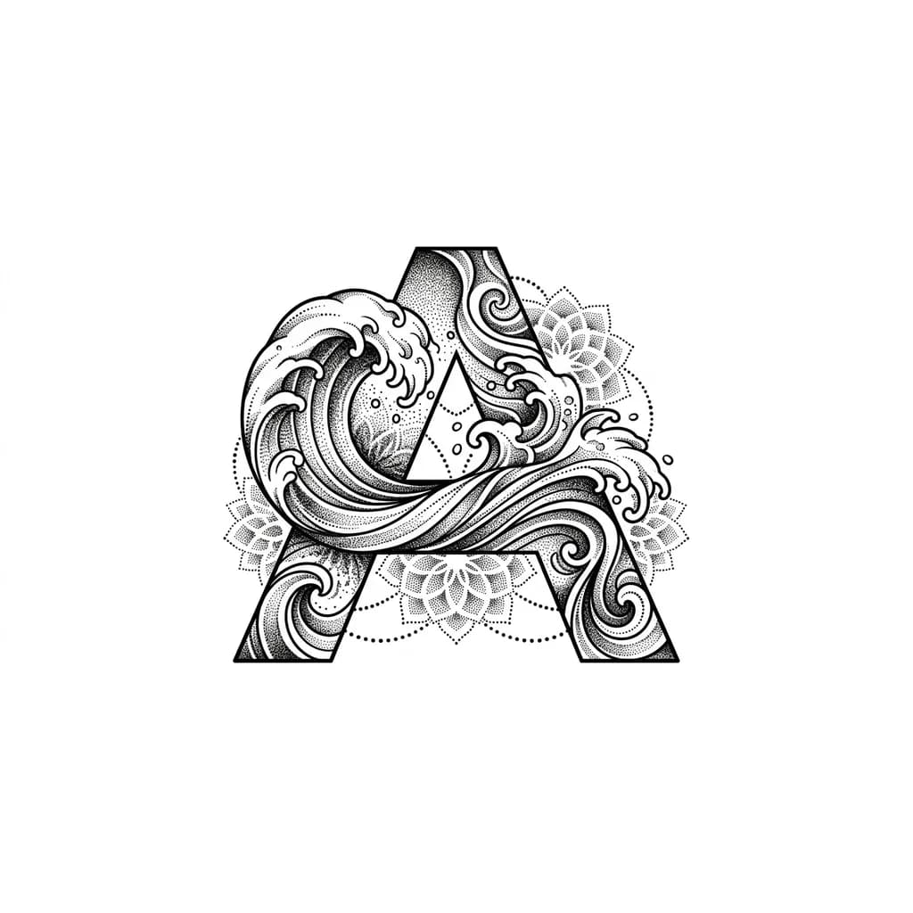 (戰之 )A font/design in an abstract style, composed of several flowing lines inspired only by Japanese painting waves. I don’t want it to look too realistic.