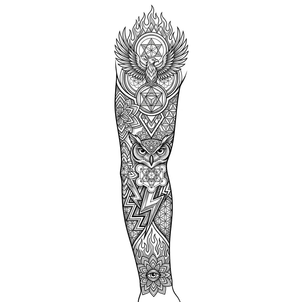 lightning and flame, majestic gods and beasts like owl or Fenix