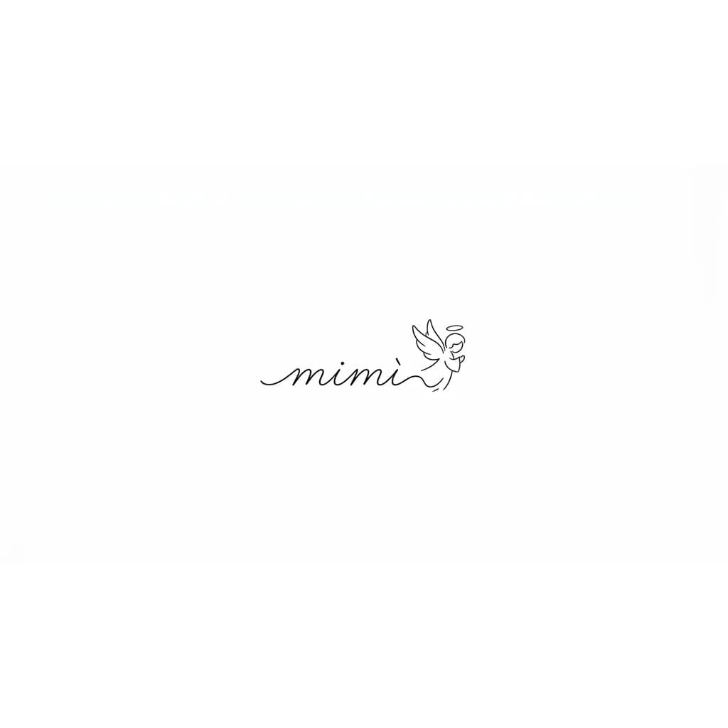 devo ricordare mia nonna morta da poco e vorrei scrivere il nome con cui mi chiamava lei e vorrei mettere un angioletto affianco delicato tutto scritto piccolo in corsivo