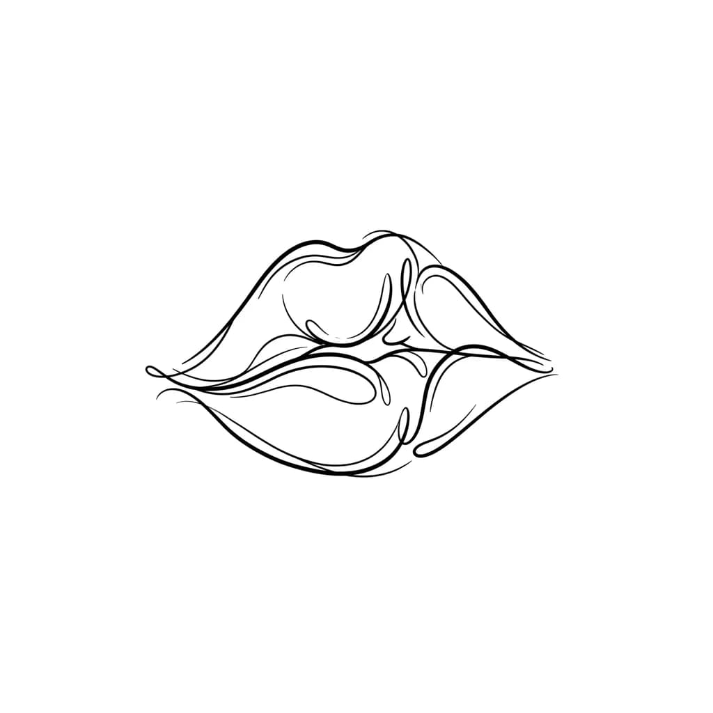 وشم على شكل قبلة💋