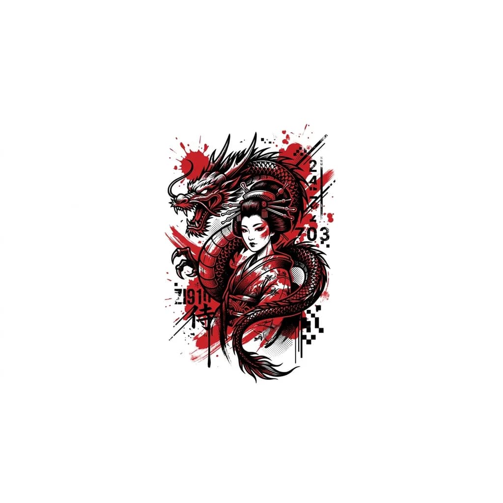 Quero juntar um dragão e uma gueixa