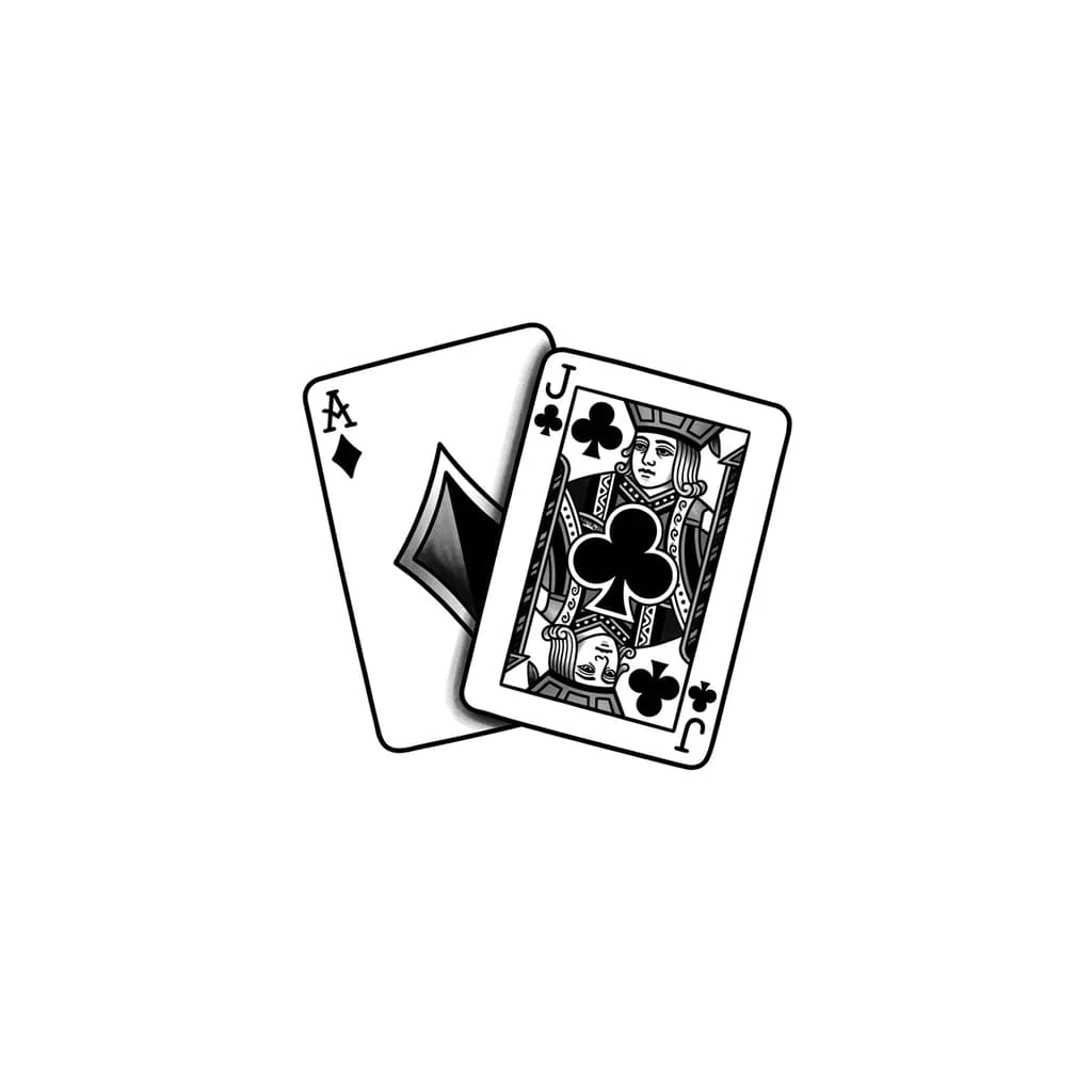 two french card the diamond ace and the clubs jack
