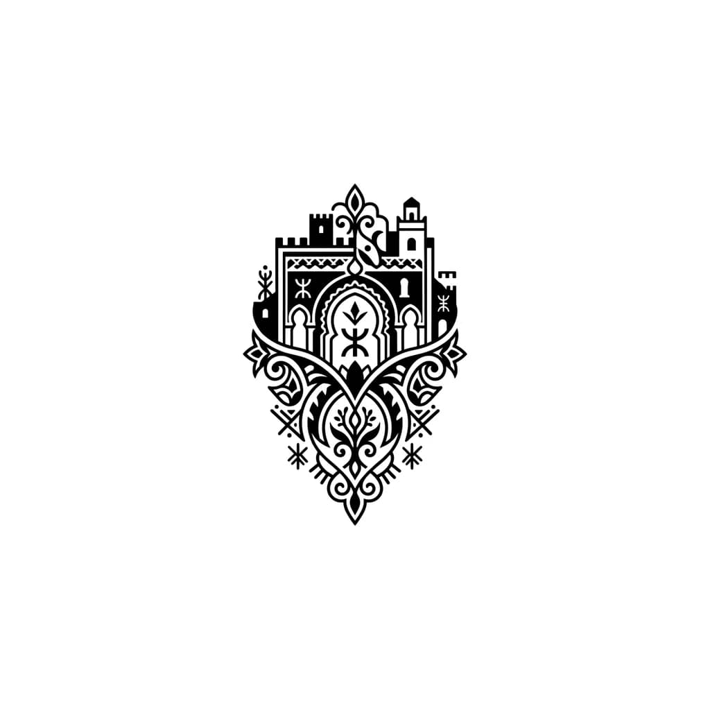 fez city morocco and amazigh symbol