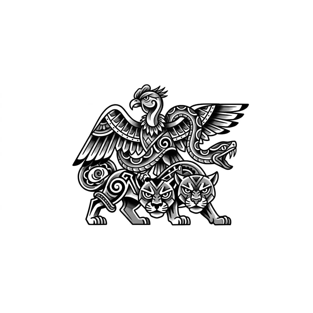 Style inca Peru
Condor serpent et puma entrelacer
Style plus symbole ou géométrique