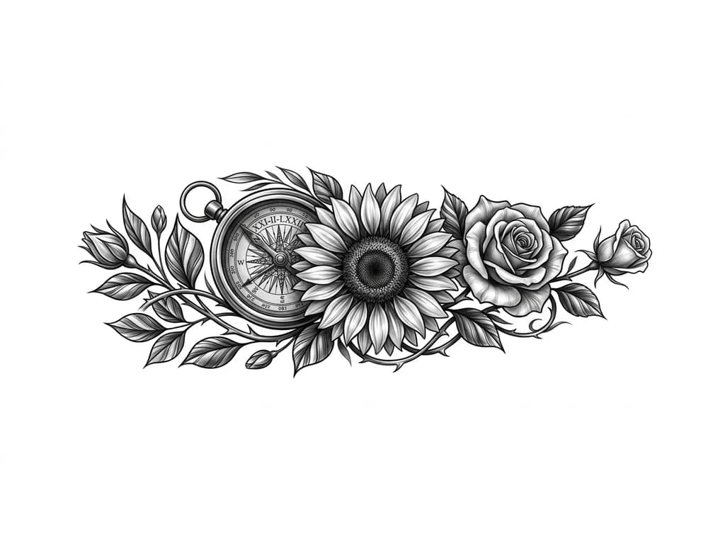 Compass Tattoo тату эскиз