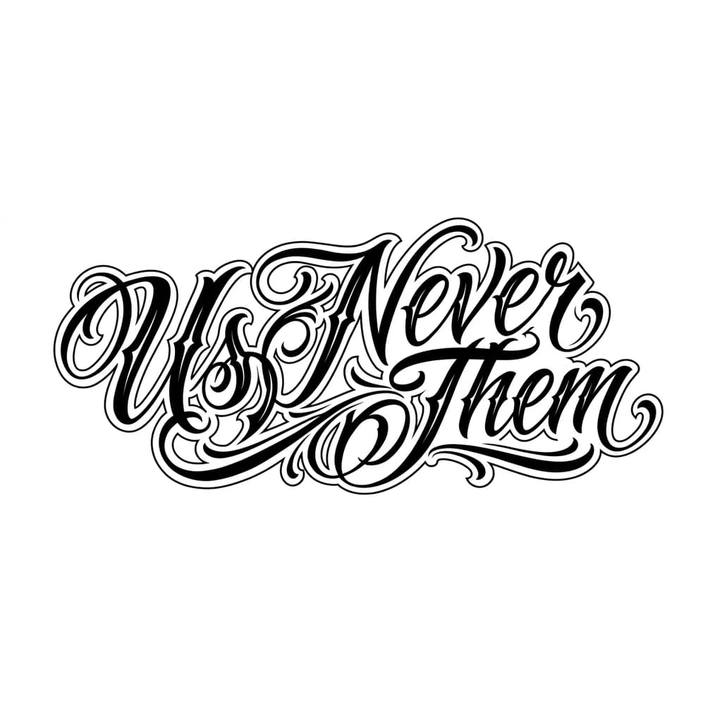 Tattoo for a couple that's in calligraphy