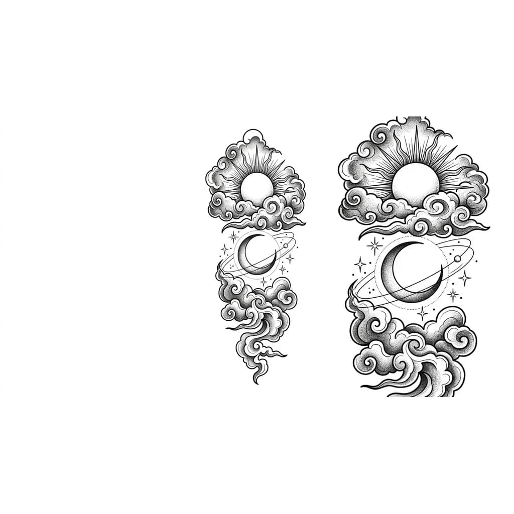 Moon Tattoo тату эскиз